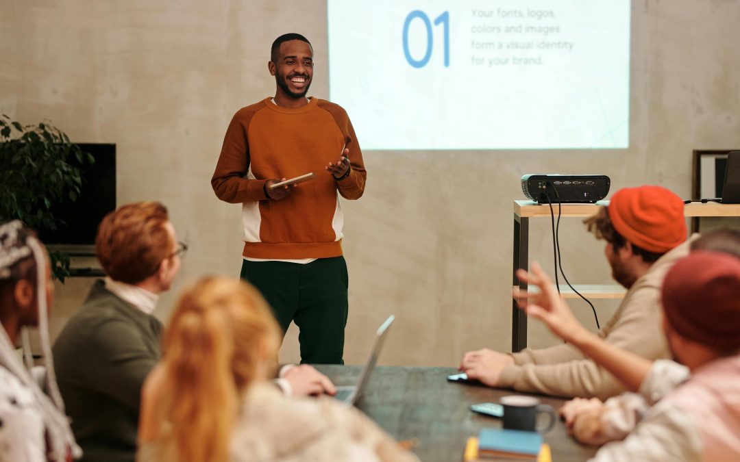 A team engaging in a group workshop
